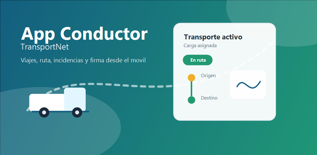 Ilustración de la aplicación móvil del conductor con un transporte activo entre origen y destino